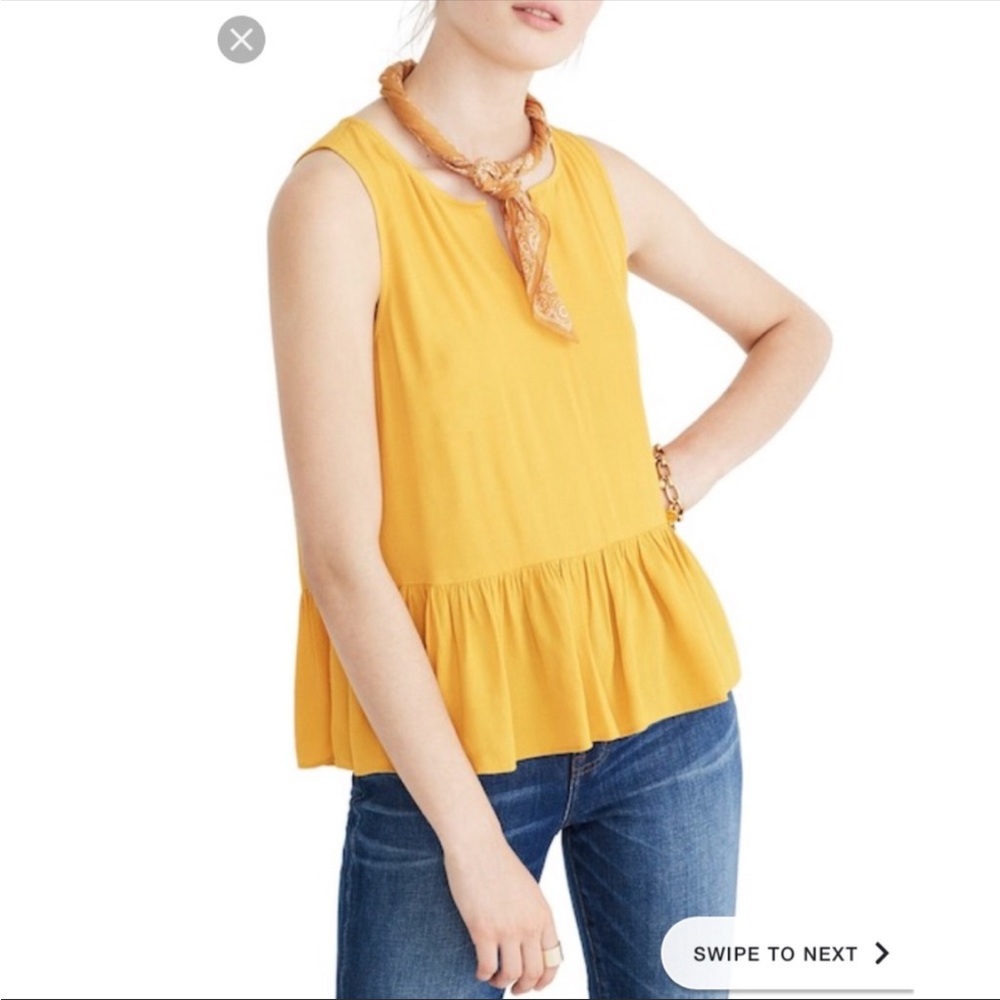 👚 HP👚MADEWELL peplum tank top- yellow